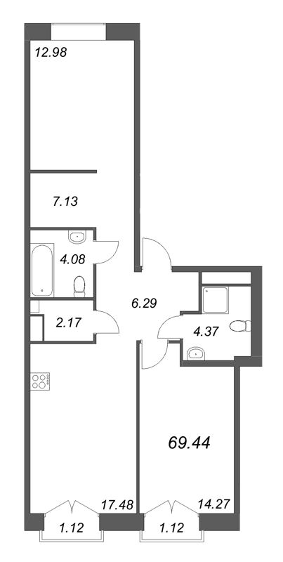 3 ккв (Евро) 69,4 м²