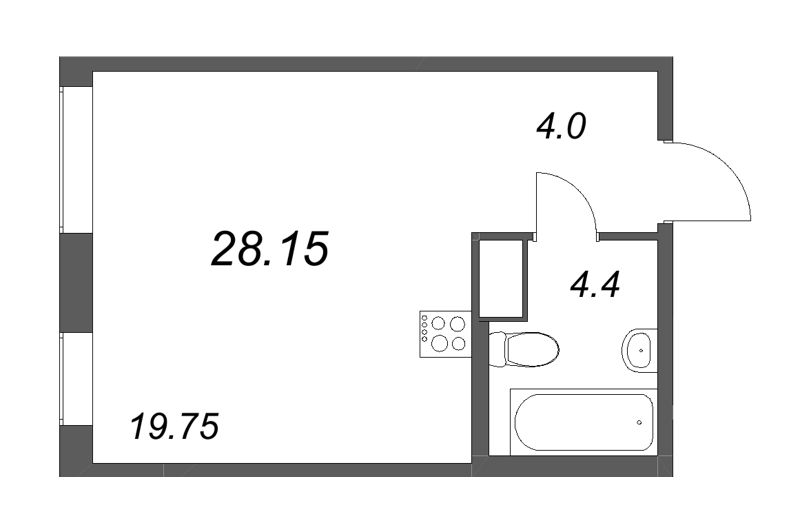 Студия 28,2 м²
