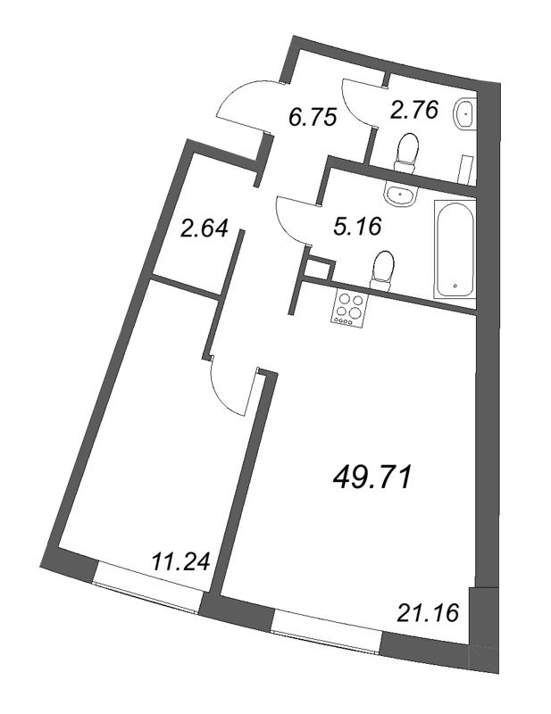 2 ккв (Евро) 49,7 м²