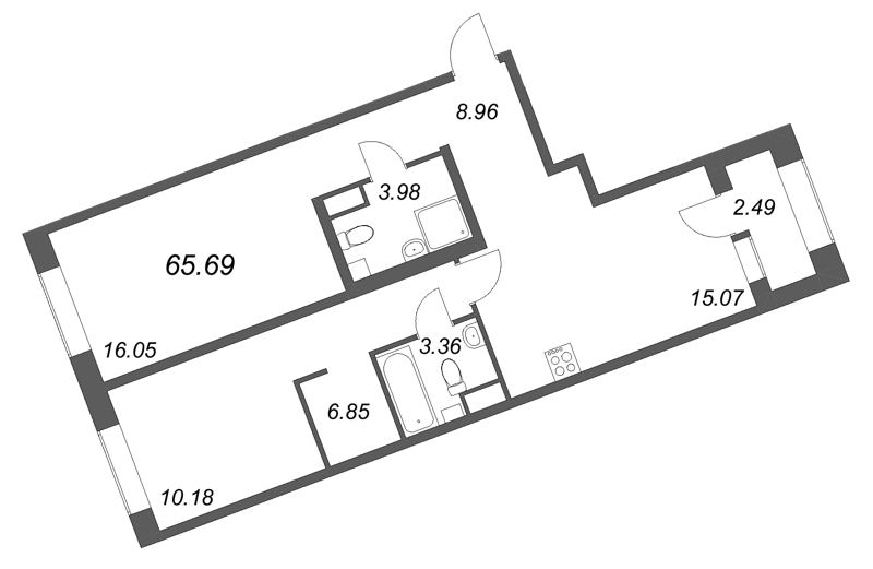 3 ккв (Евро) 65,7 м²
