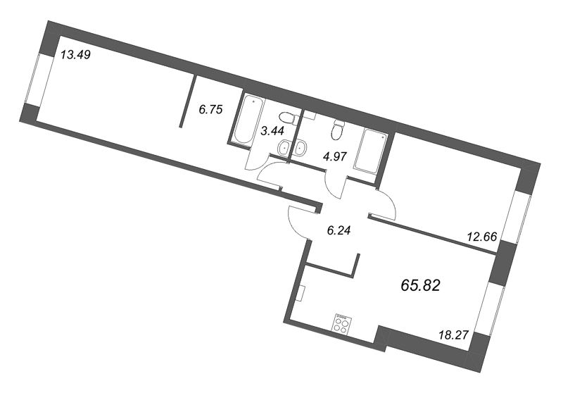 3 ккв (Евро) 65,8 м²