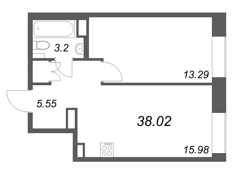 2 ккв (Евро) 38 м²