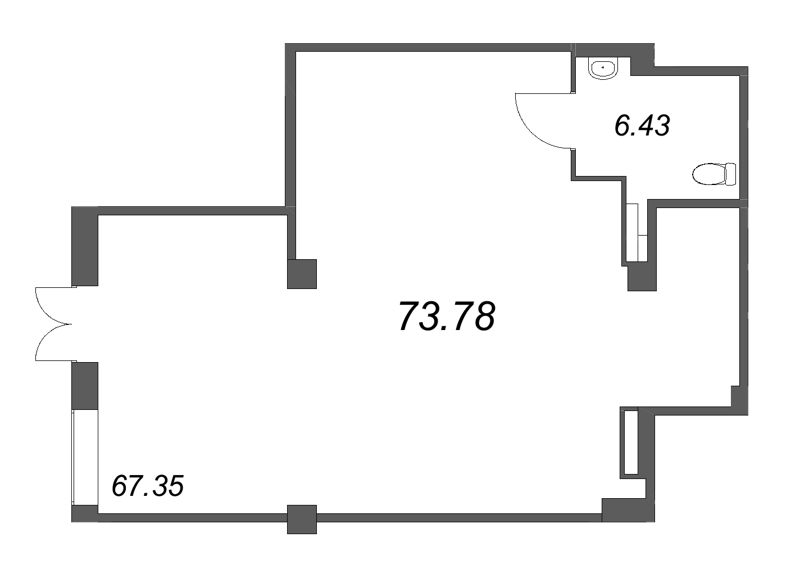 К. пом 73,8 м²