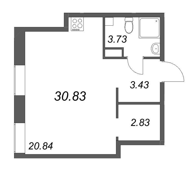 Студия 30,8 м²