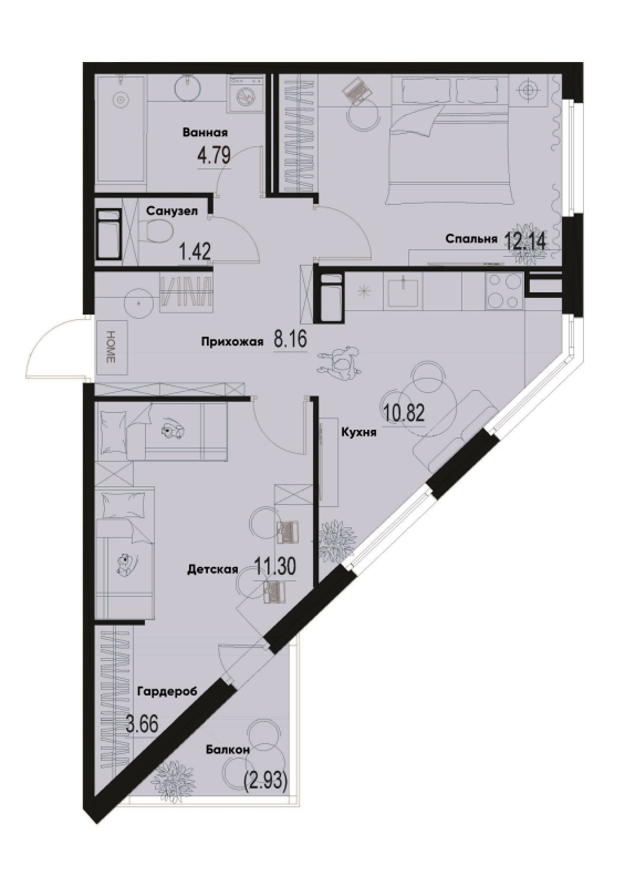 2 ккв 53,2 м²
