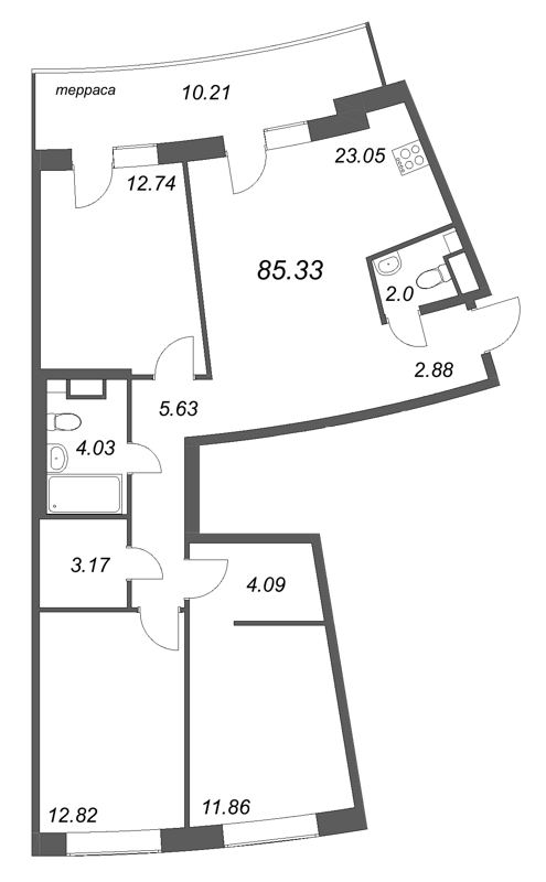 4 ккв (Евро) 85,3 м²