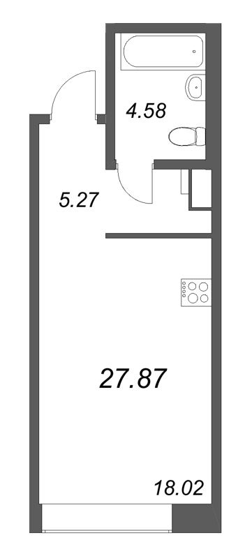 Студия 27,9 м²