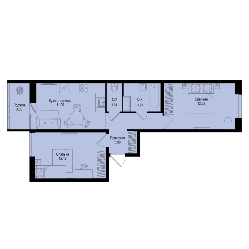 2 ккв 48,9 м²