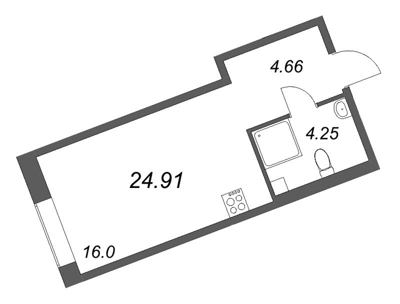 Студия 24,9 м²