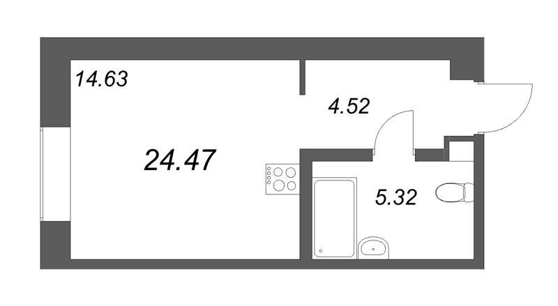 Студия 24,5 м²