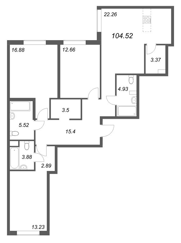 4 ккв (Евро) 104,5 м²