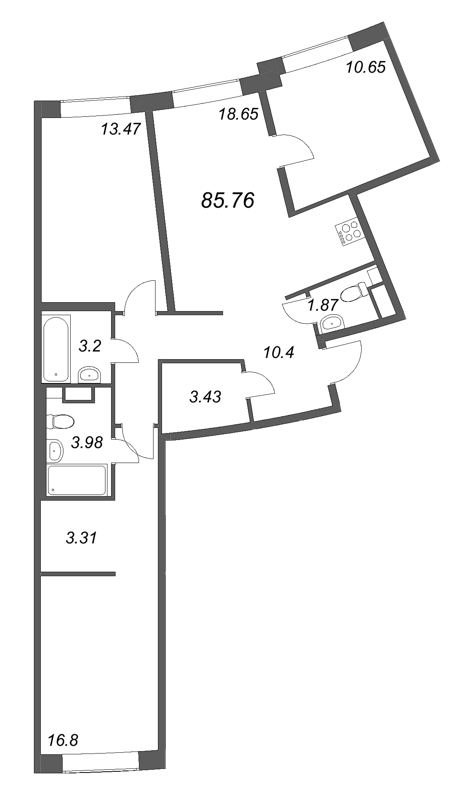 4 ккв (Евро) 85,8 м²