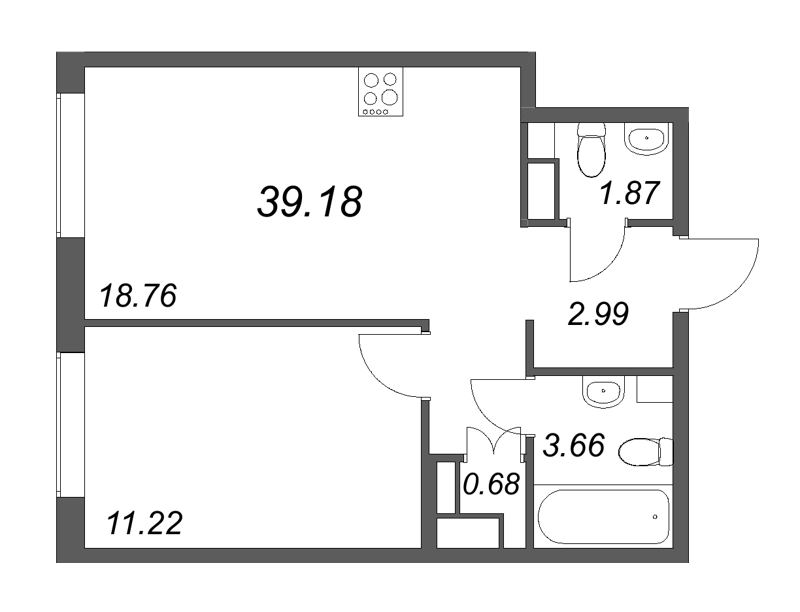 2 ккв (Евро) 39,2 м²