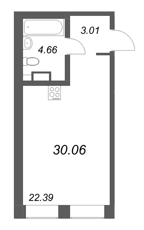 Студия 30,1 м²