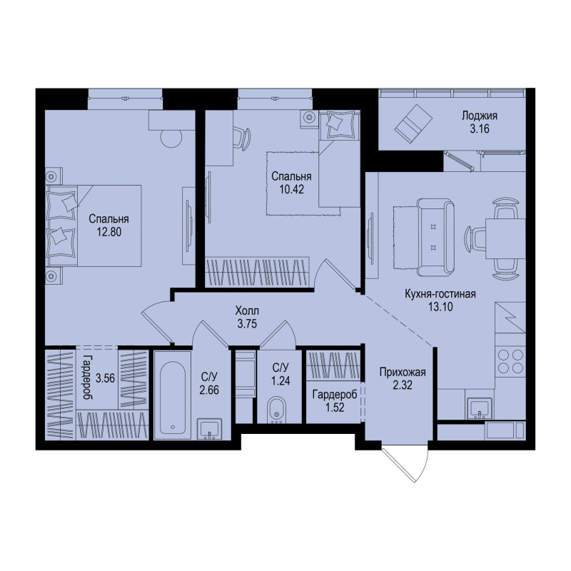 2 ккв 53 м²