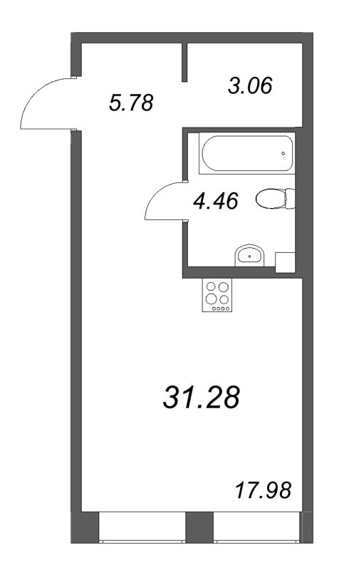Студия 31,3 м²