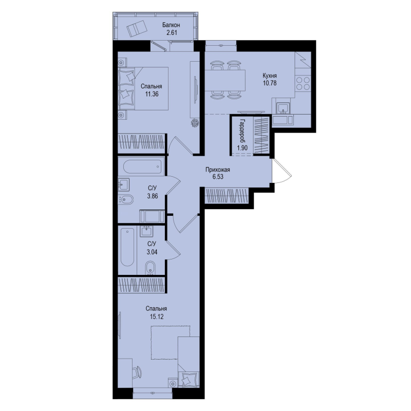 2 ккв 53,4 м²