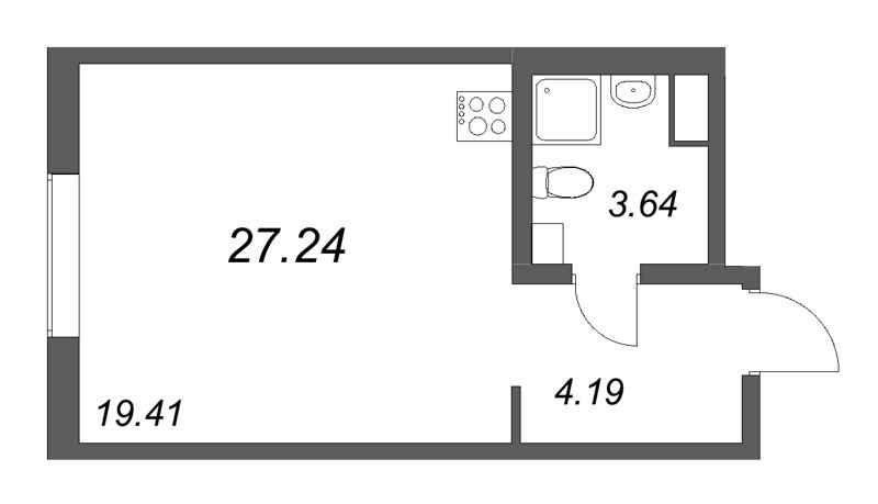 Студия 27,2 м²
