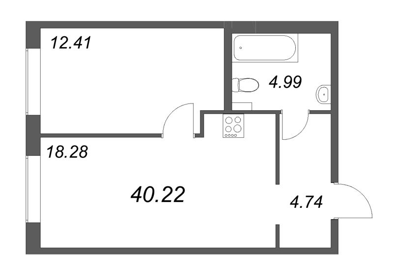 2 ккв (Евро) 40,2 м²
