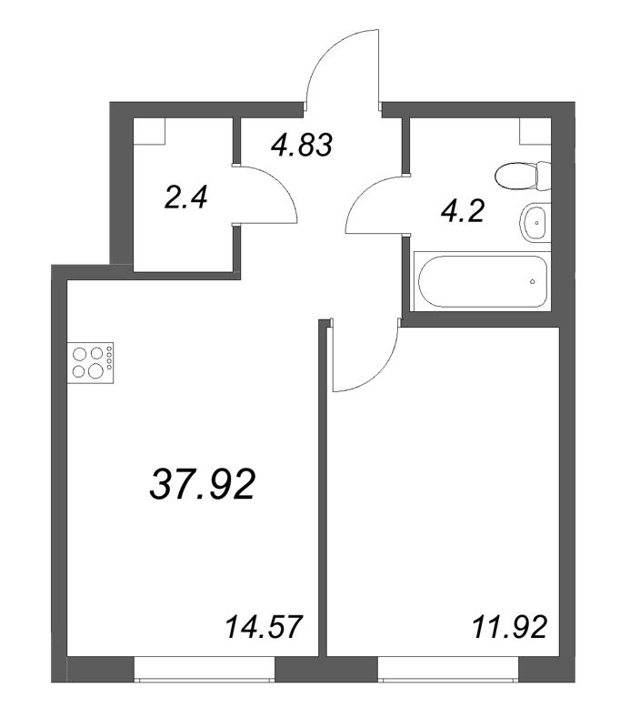 1 ккв 37,9 м²