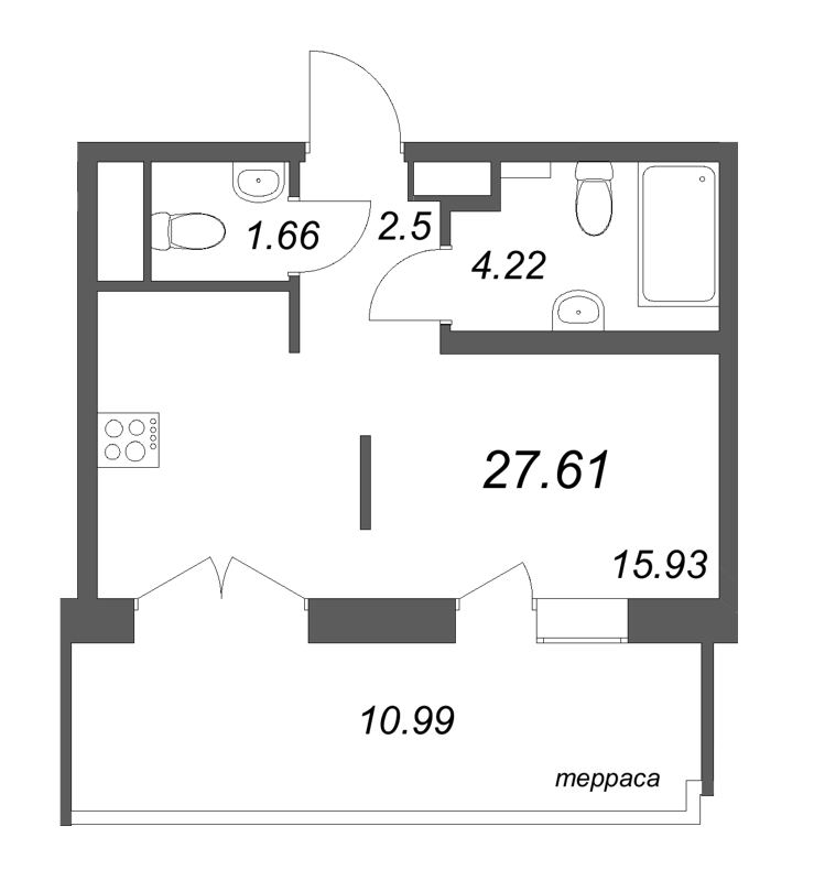 Студия 27,6 м²