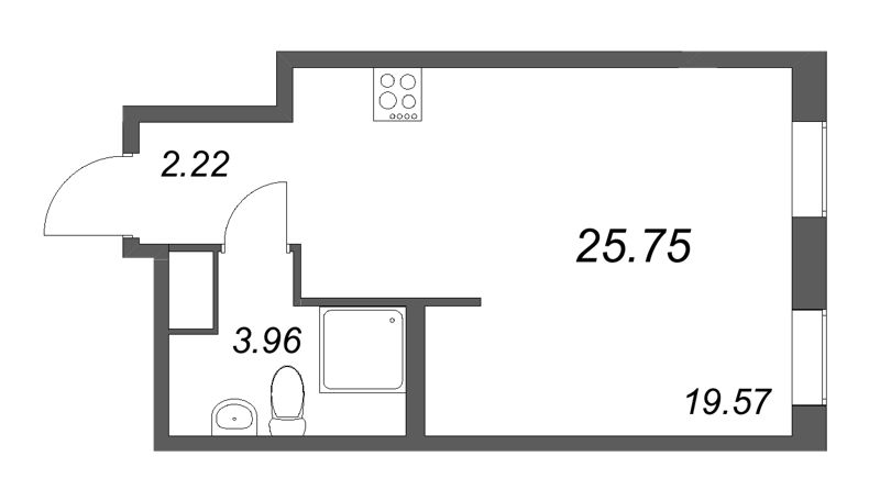 Студия 25,8 м²
