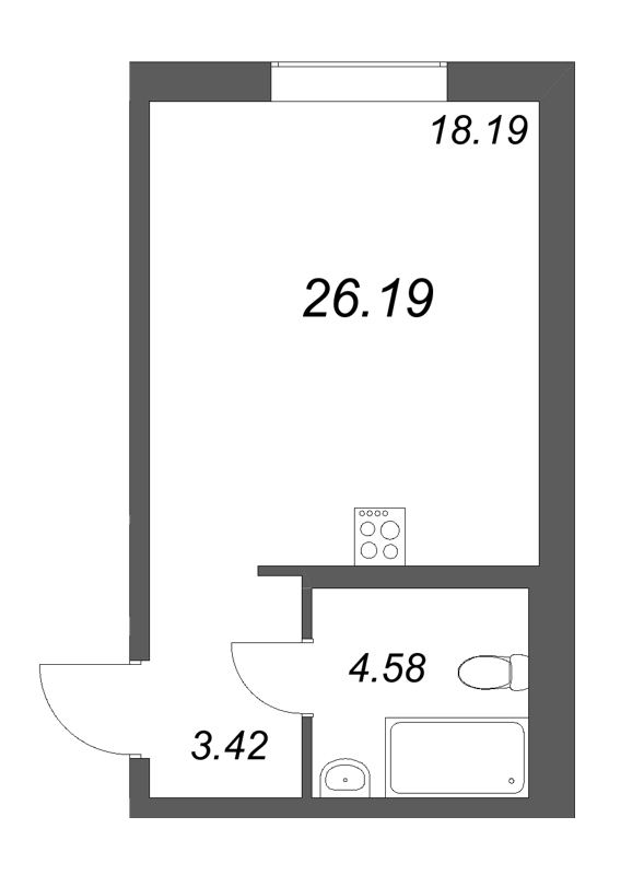Студия 26,2 м²