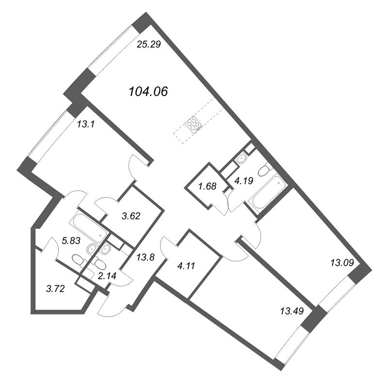 4 ккв (Евро) 104,1 м²