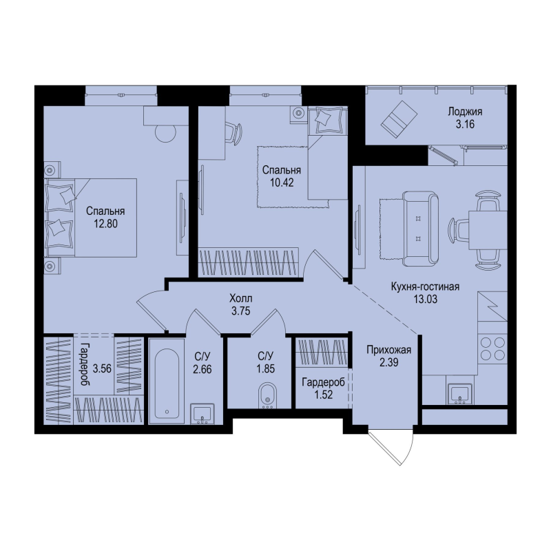2 ккв 53,6 м²
