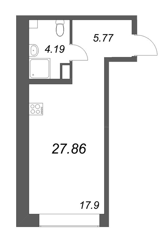 Студия 27,9 м²