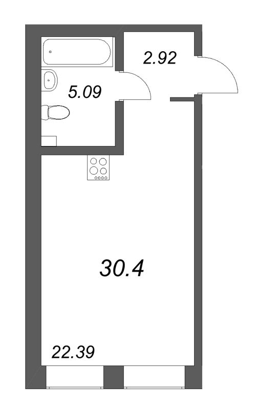 Студия 30,4 м²