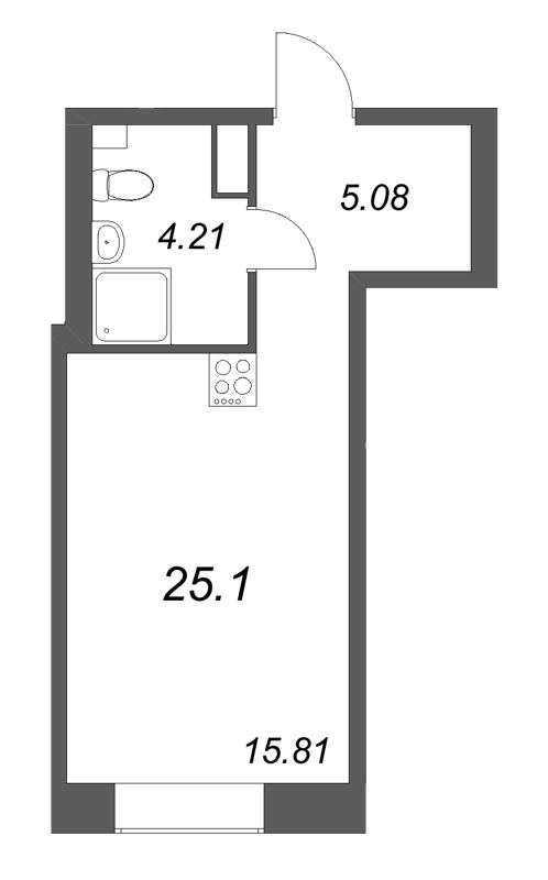 Студия 25,1 м²