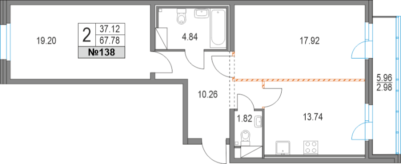 2 ккв 67,8 м²