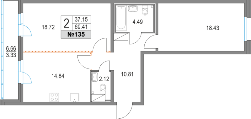 2 ккв 69,3 м²