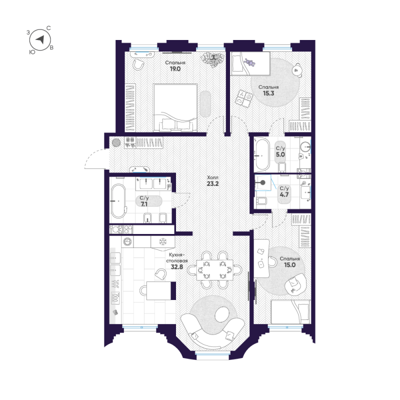 4 ккв (Евро) 122,1 м²