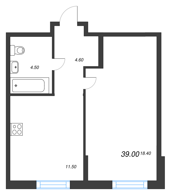 1 ккв 39 м²