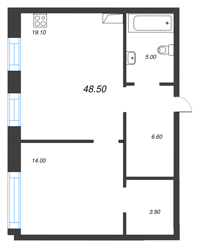 2 ккв (Евро) 48,5 м²