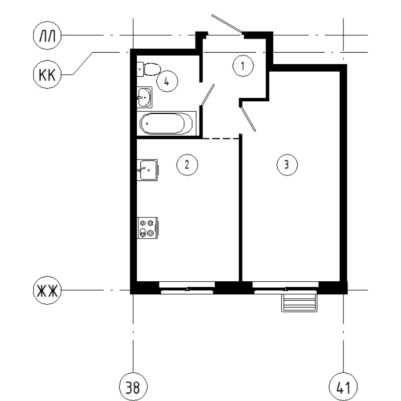 1 ккв 36,6 м²