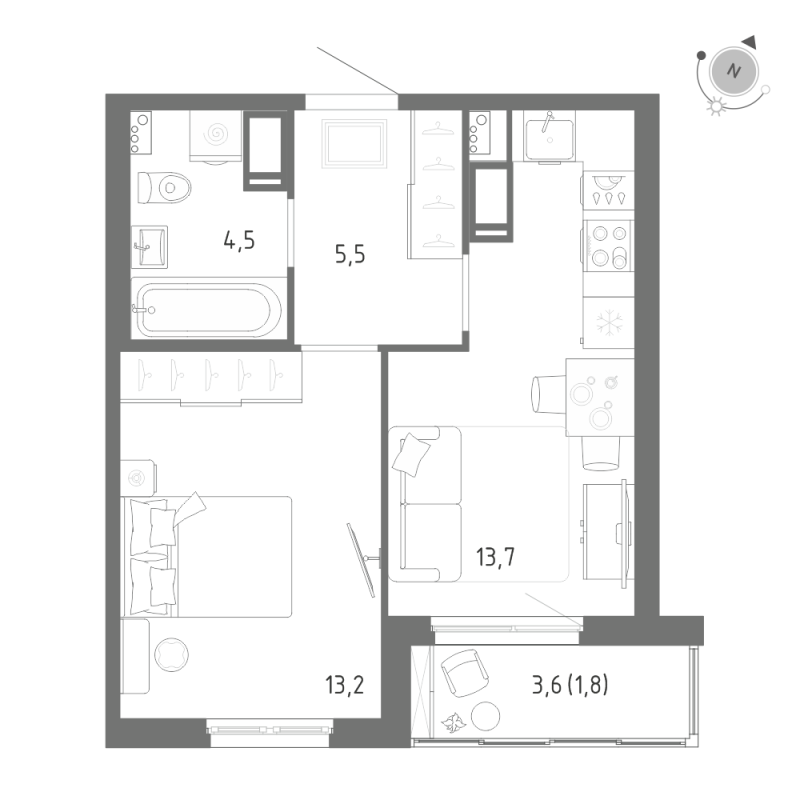 1 ккв 38,8 м²