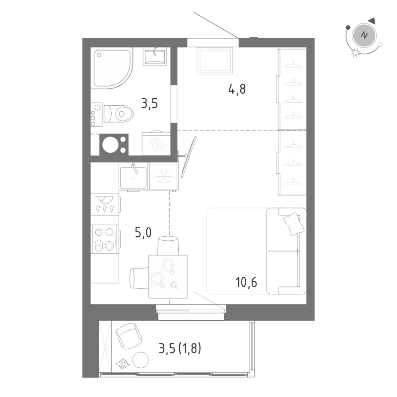Студия 25,8 м²