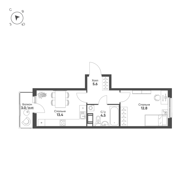 1 ккв 37,2 м²