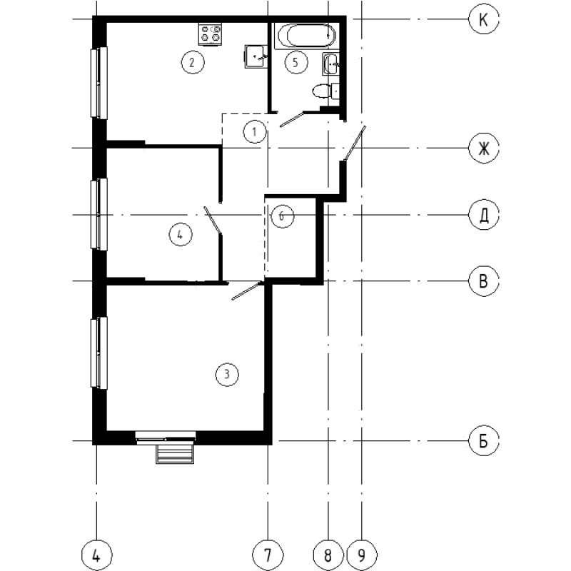 2 ккв 54,9 м²