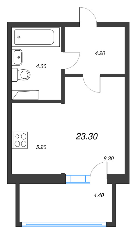 Студия 23,2 м²