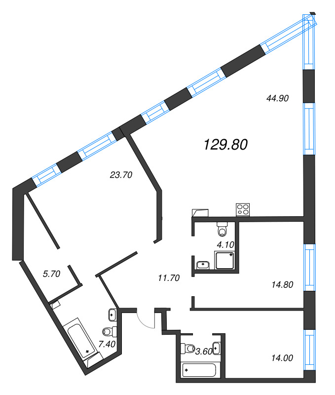 4 ккв (Евро) 129,8 м²