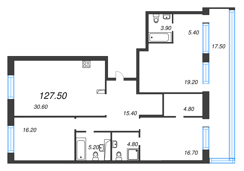 4 ккв (Евро) 127,5 м²