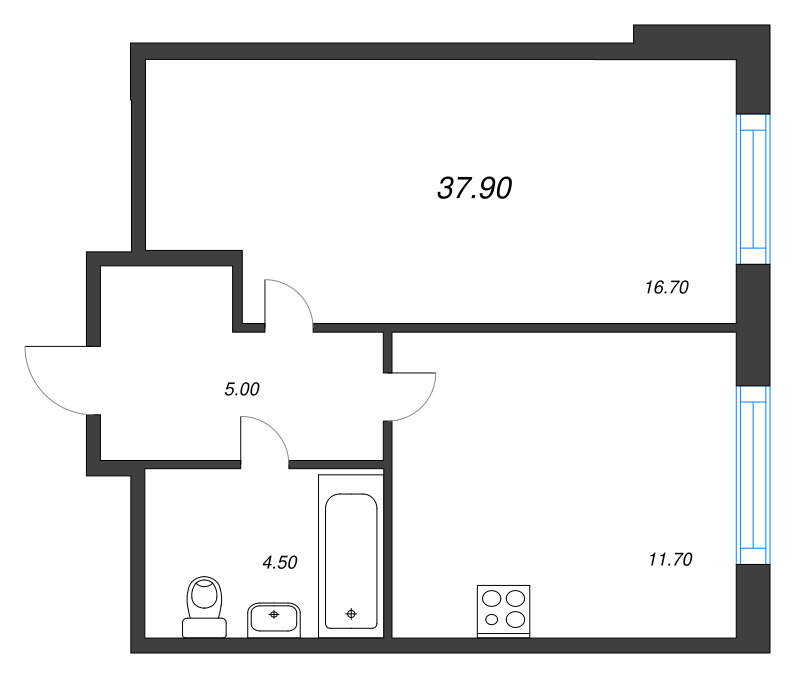 1 ккв 37,9 м²