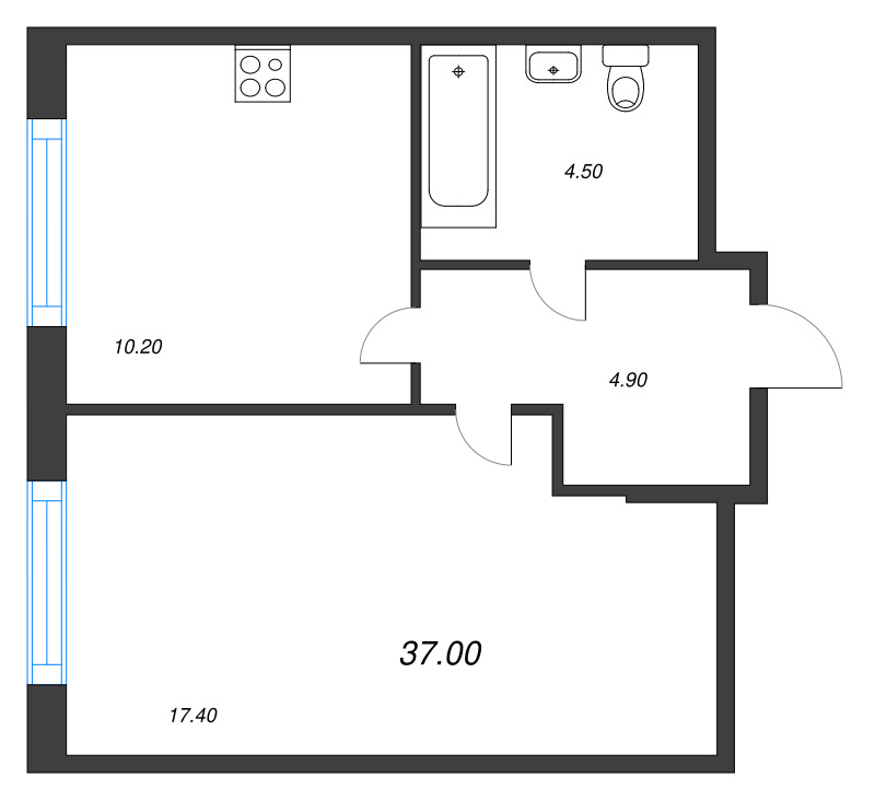 1 ккв 37 м²