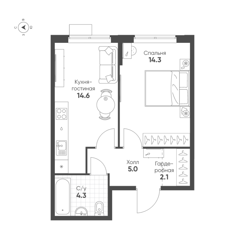 1 ккв 40,3 м²
