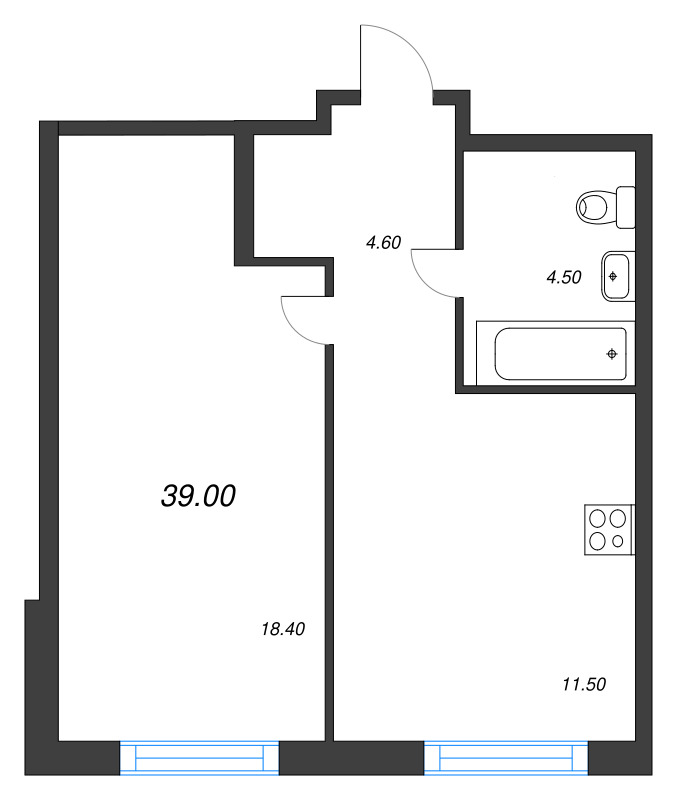 1 ккв 39 м²