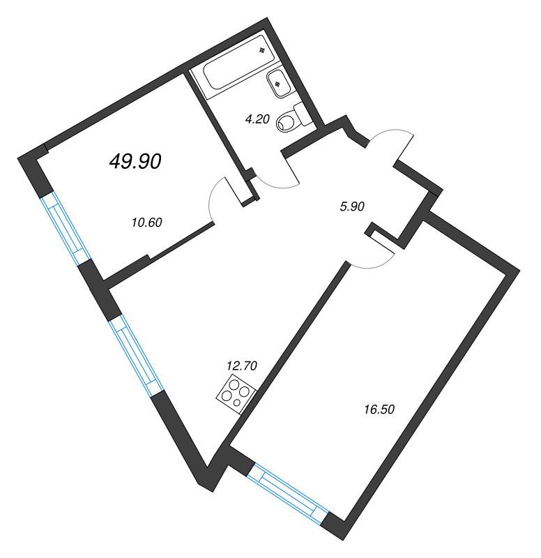 2 ккв 49,9 м²